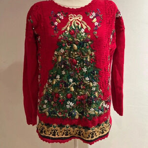 🎄❤️ Vintage Tiara Christmas Sweater - Petite Large